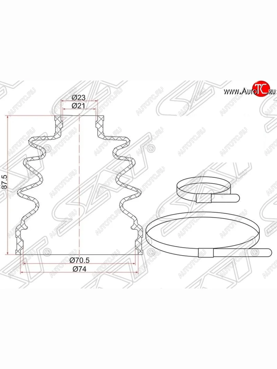 Пыльник ШРУСа (внутренний/передний) SAT  Subaru Forester (1997-2002) SF  в Керчи Республика Крым