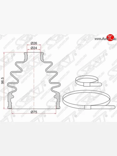 Пыльник ШРУСа (наружный/задний) SAT Subaru Forester  SF (1997-2002) дорестайлинг, рестайлинг