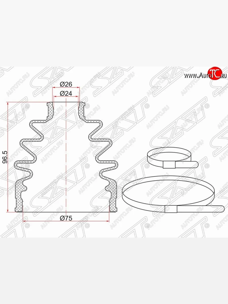Пыльник ШРУСа (наружный/задний) SAT  Subaru Forester (1997-2002) SF  в Керчи Республика Крым