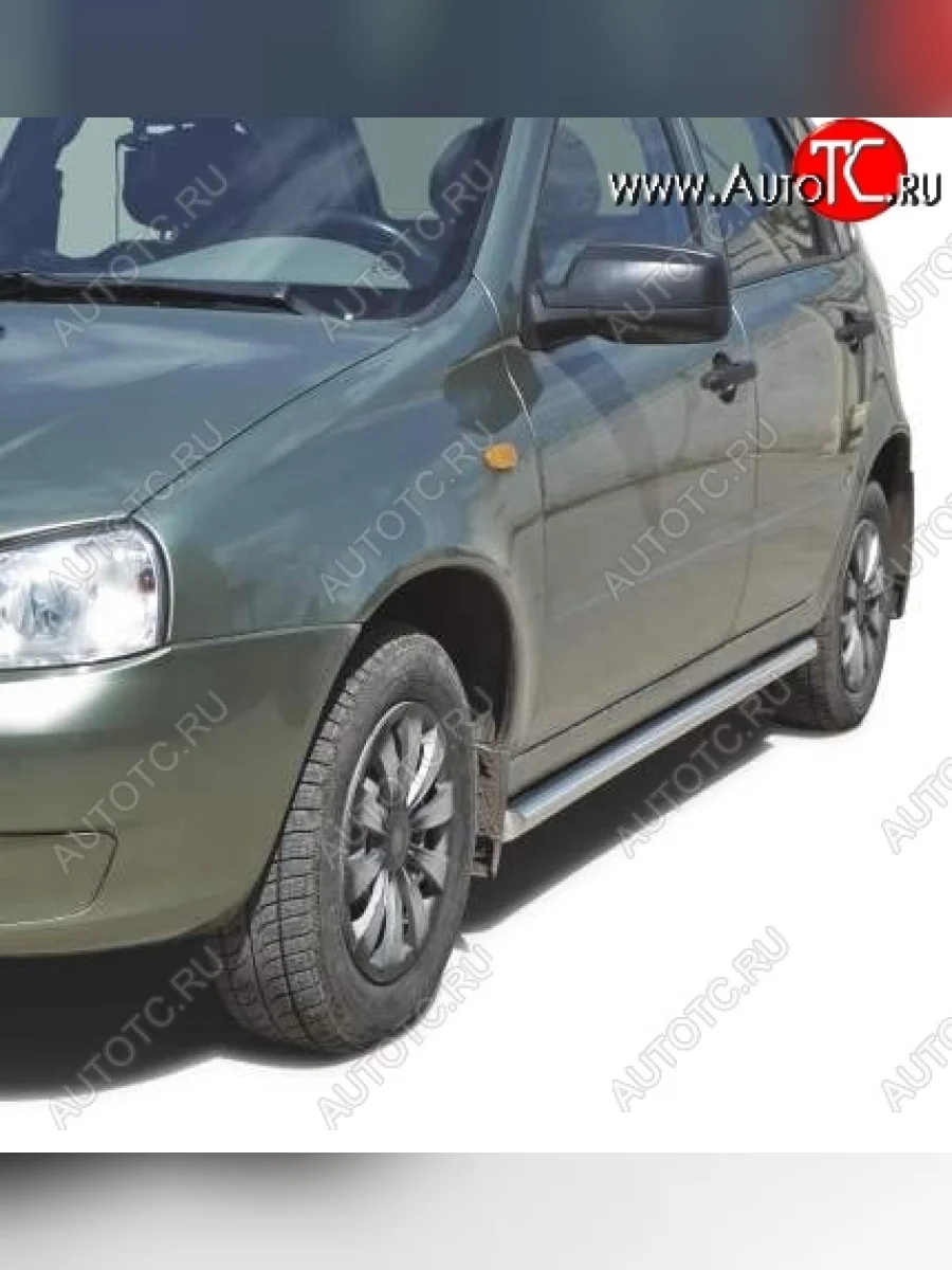 Защита порогов ТехноСфера (Техно Сфера) (нержавейка, 51 mm) Лада ВАЗ Калина 1118 седан (2004-2013)  в Самаре Самарской области