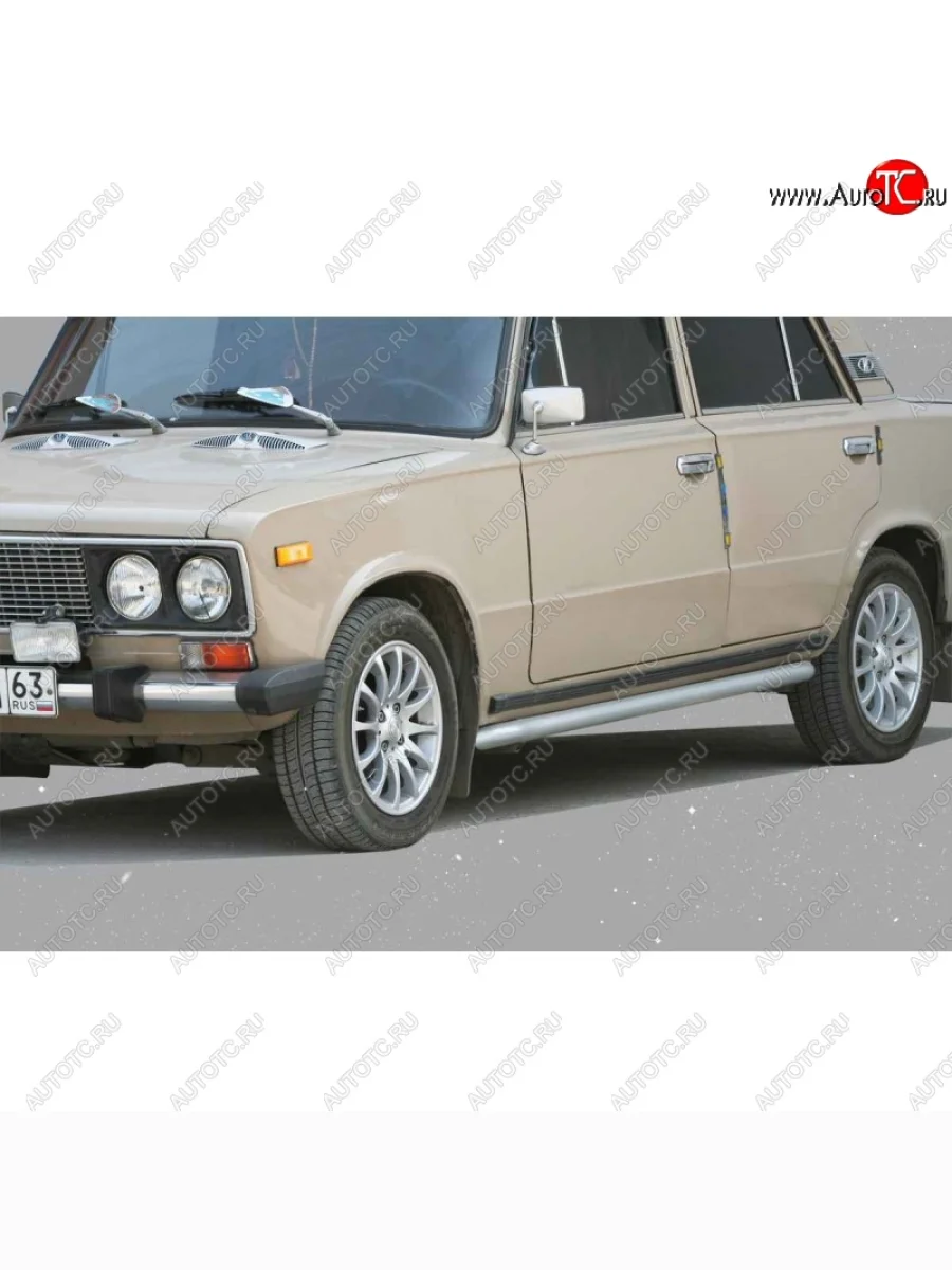 Защита порогов ТехноСфера (Техно Сфера) (Сталь с покрытием, 51 mm) Лада ВАЗ 2105 (1979-2010) (цвет: Серебристый)  в Керчи Республика Крым