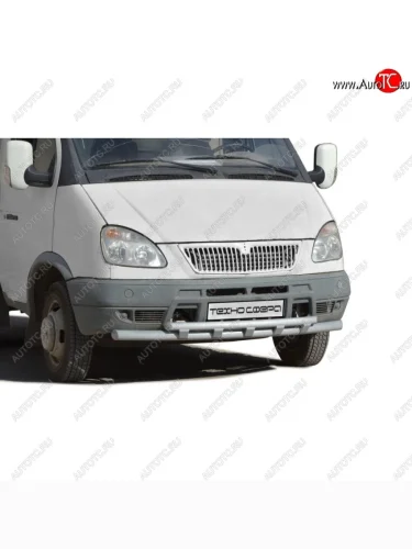 Защита переднего бампера ТехноСфера (Техно Сфера) (двойная, Сталь с покрытием, d63.5/51 mm) ГАЗ Баргузин  2217 автобус - Соболь ( 2217 автобус,  2752,  2310)