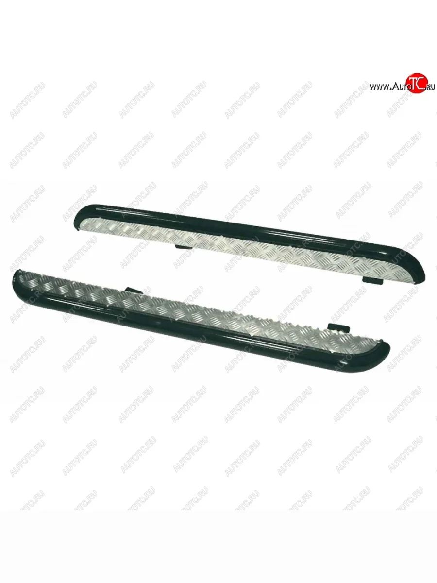 Защита порогов ТехноСфера (Техно Сфера) (Сталь с покрытием, с алюминиевым листом, d63.5 mm) Уаз 315195 Хантер (2003-2025) (цвет: Серебристый)  с доставкой в г. Керчь