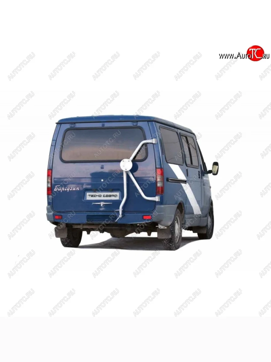 Кронштейн запасного колеса ТехноСфера (Техно Сфера) (с полимерным покрытием) ГАЗ Баргузин 2217 автобус 1-ый рестайлинг (2003-2010) (цвет: Серебристый)  в Керчи Республика Крым