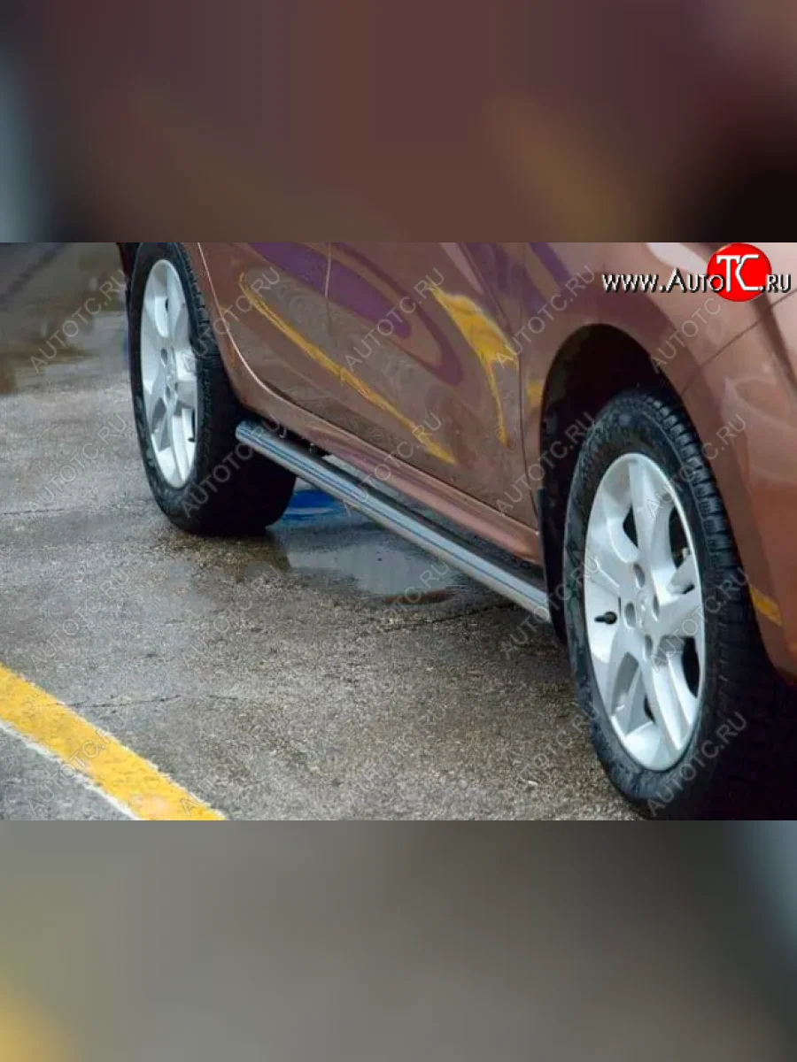 Защита порогов ТехноСфера (Техно Сфера) (Сталь с покрытием, 63,5 mm) Лада ВАЗ XRAY (2016-2022) (цвет: Серебристый)  в Перми Пермском крае