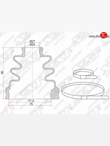 Пыльник ШРУСа (внутренний) SAT Toyota Camry V30 (1990-1994)