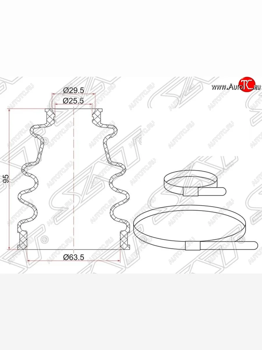 Пыльник ШРУСа (наружный) SAT  Toyota Harrier (1997-2003) XU10  в Керчи Республика Крым