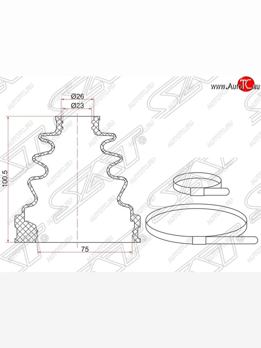 Пыльник ШРУСа (внутренний) SAT  Toyota Mark 2 (1996-2000) X100  в Керчи Республика Крым
