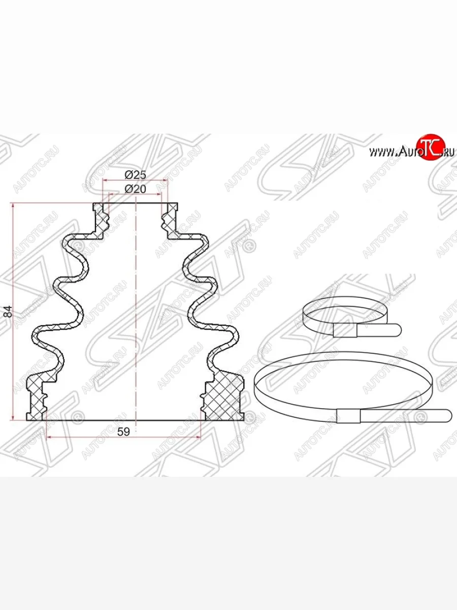 Пыльник ШРУСа (внутренний) SAT Toyota Vitz XP90 хэтчбэк 5 дв. дорестайлинг (2005-2007)  в Самаре Самарской области