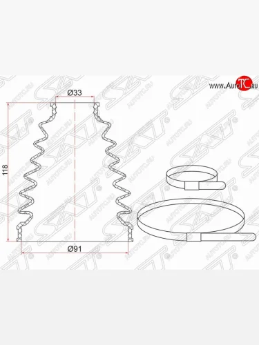 Пыльник ШРУСа (наружный) SAT Toyota Land Cruiser Prado  J120 (2002-2009)