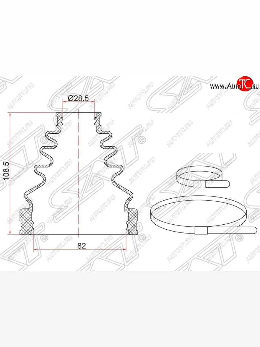 Пыльник ШРУСа (внутренний) SAT  Toyota Land Cruiser Prado (2002-2009) J120  в Керчи Республика Крым