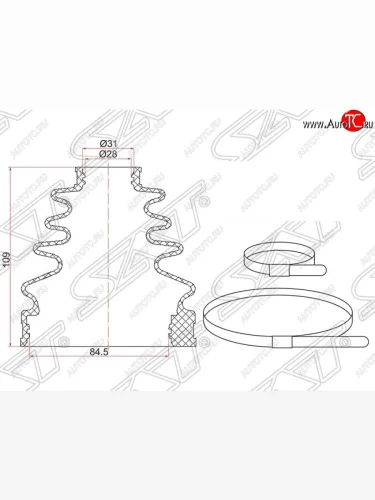 Пыльник ШРУСа (внутренний) SAT Toyota 4Runner  N180 (1995-2002) 5 дв. дорестайлинг, рестайлинг