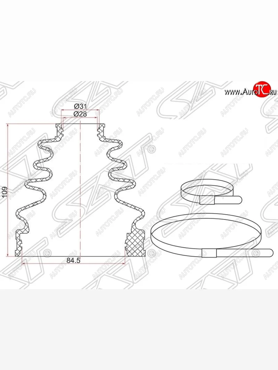 Пыльник ШРУСа (внутренний) SAT Toyota 4Runner N180 5 дв. дорестайлинг (1995-2000)  в Самаре Самарской области
