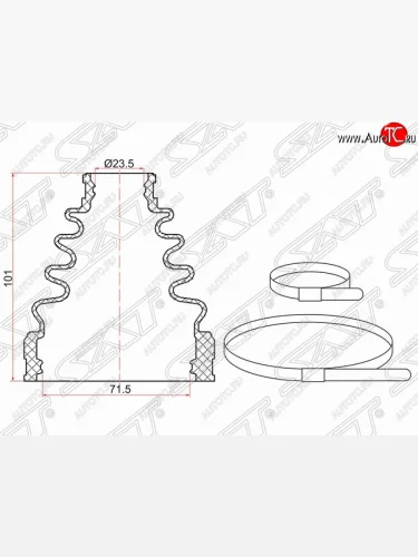Пыльник ШРУСа (внутренний/передний) SAT Toyota Camry XV30 дорестайлинг (2001-2004)