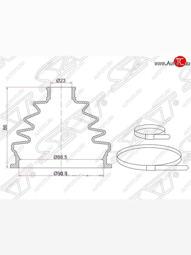 Пыльник ШРУСа (наружный) SAT Volkswagen Passat ( B5,  B5.5) (1996-2005) седан дорестайлинг, универсал дорестайлинг, седан рестайлинг, универсал рестайлинг