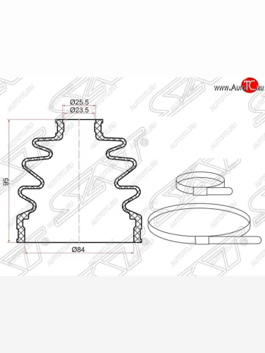 Пыльник ШРУСа (наружный) SAT Volvo S80 TS седан дорестайлинг (1998-2003)