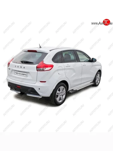 Защита заднего бампера ТехноСфера (Техно Сфера) (Сталь с покрытием, уголки, 51 mm) Лада ВАЗ XRAY (2016-2022)