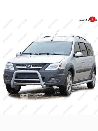 Защита переднего бампера ТехноСфера (Техно Сфера) (высокая, нержавейка, d63.5 mm) Лада ВАЗ Ларгус (2012-2021) дорестайлинг R90