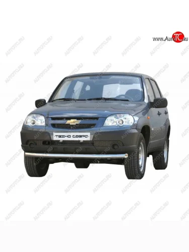 Защита переднего бампера ТехноСфера (Техно Сфера) (нержавейка, d63.5 mm) Chevrolet Niva  2123 (2009-2020), Лада ВАЗ 2123 (Нива Шевроле) (2009-2021)