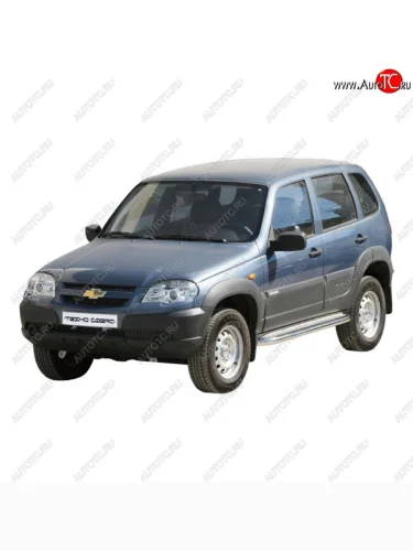 Защита порогов ТехноСфера (Техно Сфера) (нержавейка, с алюминиевым листом, d63.5 mm) Лада ВАЗ 2123 (Нива Шевроле) 1 рестайлинг (2009-2020)