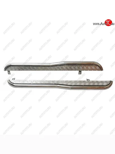 Защита порогов ТехноСфера (Техно Сфера) (с перегибом, нержавейка, с алюминиевым листом, d63.5 mm) Лада ВАЗ 2123 (Нива Шевроле) 1 рестайлинг (2009-2020)