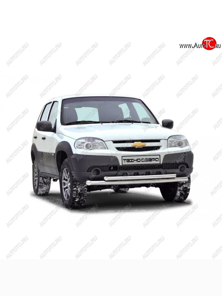 Защита переднего бампера ТехноСфера (Техно Сфера) (двойная, нержавейка, d51/63.5 mm) Лада ВАЗ 2123 (Нива Шевроле) 1 рестайлинг (2009-2020)  в Самаре Самарской области