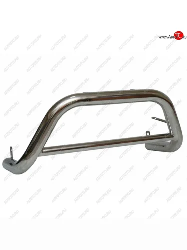 Защита переднего бампера ТехноСфера (Техно Сфера) (низкая. нержавейка, d63.5 mm) Chevrolet Niva  2123 (2002-2008), Лада ВАЗ 2123 (Нива Шевроле) (2002-2008)