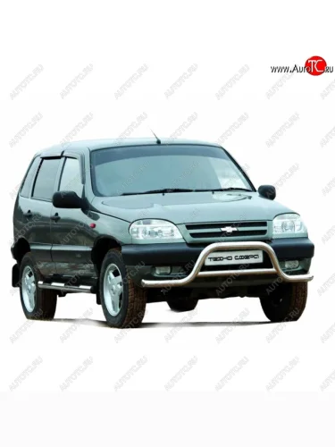 Защита переднего бампера ТехноСфера (Техно Сфера) (волна, нержавейка, d76 mm) Chevrolet Niva  2123 (2002-2008), Лада ВАЗ 2123 (Нива Шевроле) (2002-2008)