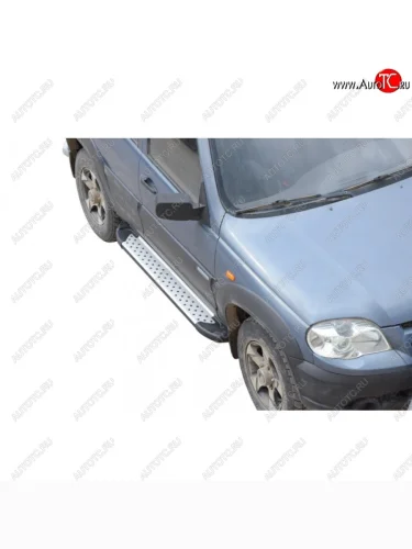 Порожки для ног Бумер (алюминий) Лада ВАЗ 2123 (Нива Шевроле) 1 рестайлинг (2009-2020)