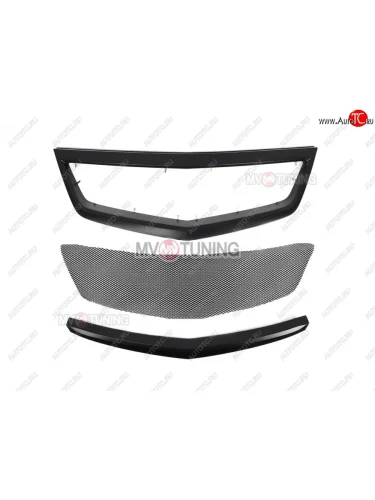 Решетка радиатора Sport №2 (сетка в комплекте) Honda Accord ( 8 CU,  8 CW) (2011-2013) седан рестайлинг, универсал рестайлинг