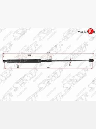 Левый упор капота SAT Mercedes-Benz GL class X164 рестайлинг (2009-2012)