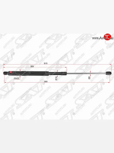 Упор капота SAT (газовый) Mercedes-Benz ML class  W164 (2005-2011) дорестайлинг, рестайлинг