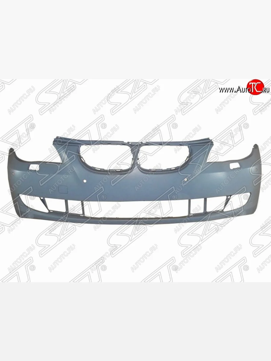 Передний бампер SAT (под омыватели и сонары, пр-во Тайвань) BMW 5 серия E60 седан дорестайлинг (2003-2007) (Неокрашенный)  в Керчи Республика Крым