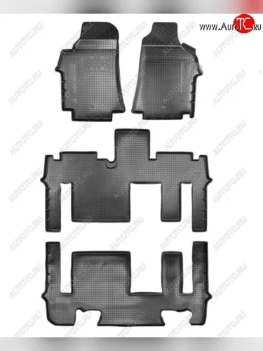 Коврики салонные Noplast (3 ряда) (Черный) Hyundai Starex/Grand Starex/H1 TQ 2-ой рестайлинг (2017-2022)