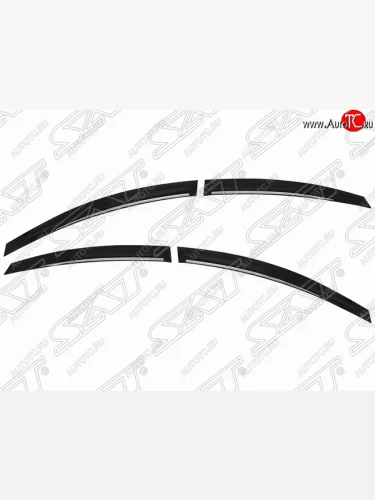 Дефлектора окон SAT (с хром полосками, комплект) Hyundai Sonata  YF (2009-2014)