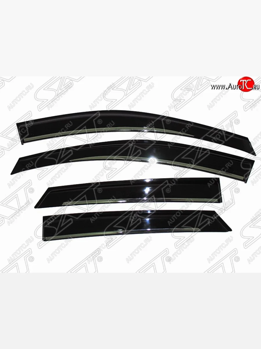 Дефлектора окон SAT (с хром полосками, комплект) Hyundai IX35 LM дорестайлинг (2009-2013)  в Керчи Республика Крым