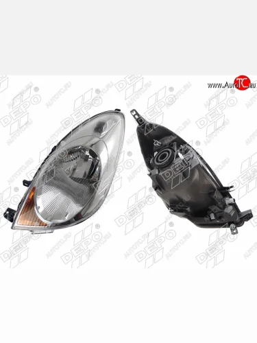 Левая фара DEPO (под электро-корректор) Nissan Note 1 E11 рестайлинг (2008-2013)