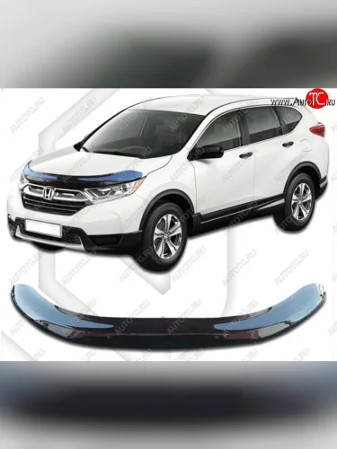 Дефлектор капота RW CA-Plastic (Classic черный) Honda CR-V RW,RT дорестайлинг (2016-2020)