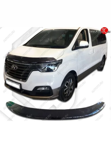 Дефлектор капота CA-Plastic exclusive (Classic черный) Hyundai Starex/Grand Starex/H1 TQ 2-ой рестайлинг (2017-2022)