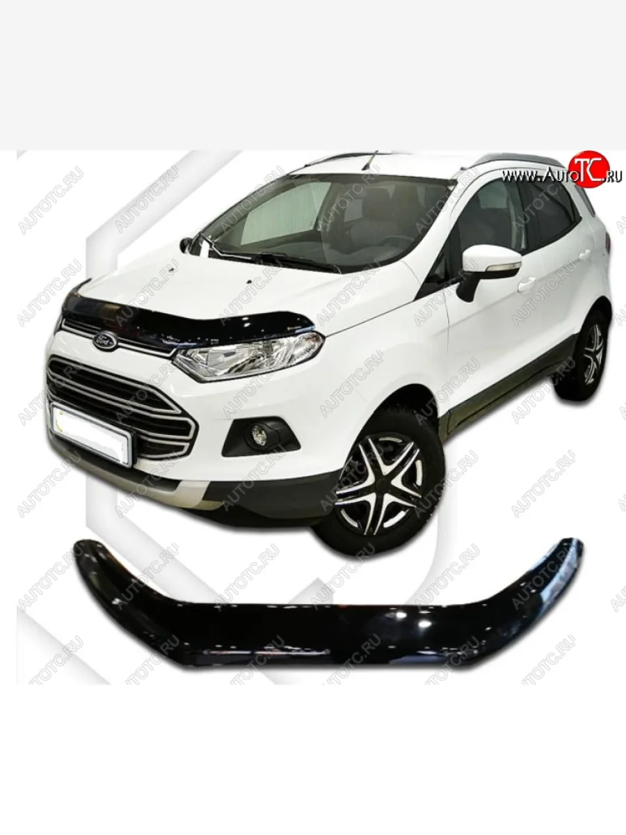 Дефлектор капота CA-Plastic Ford EcoSport B515 рестайлинг (2017-2019) (Classic черный, Без надписи)  в Самаре Самарской области