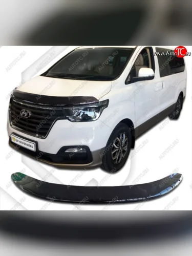 Дефлектор капота CA-Plastik exclusive (Classic черный) Hyundai Starex/Grand Starex/H1 TQ 2-ой рестайлинг (2017-2022)