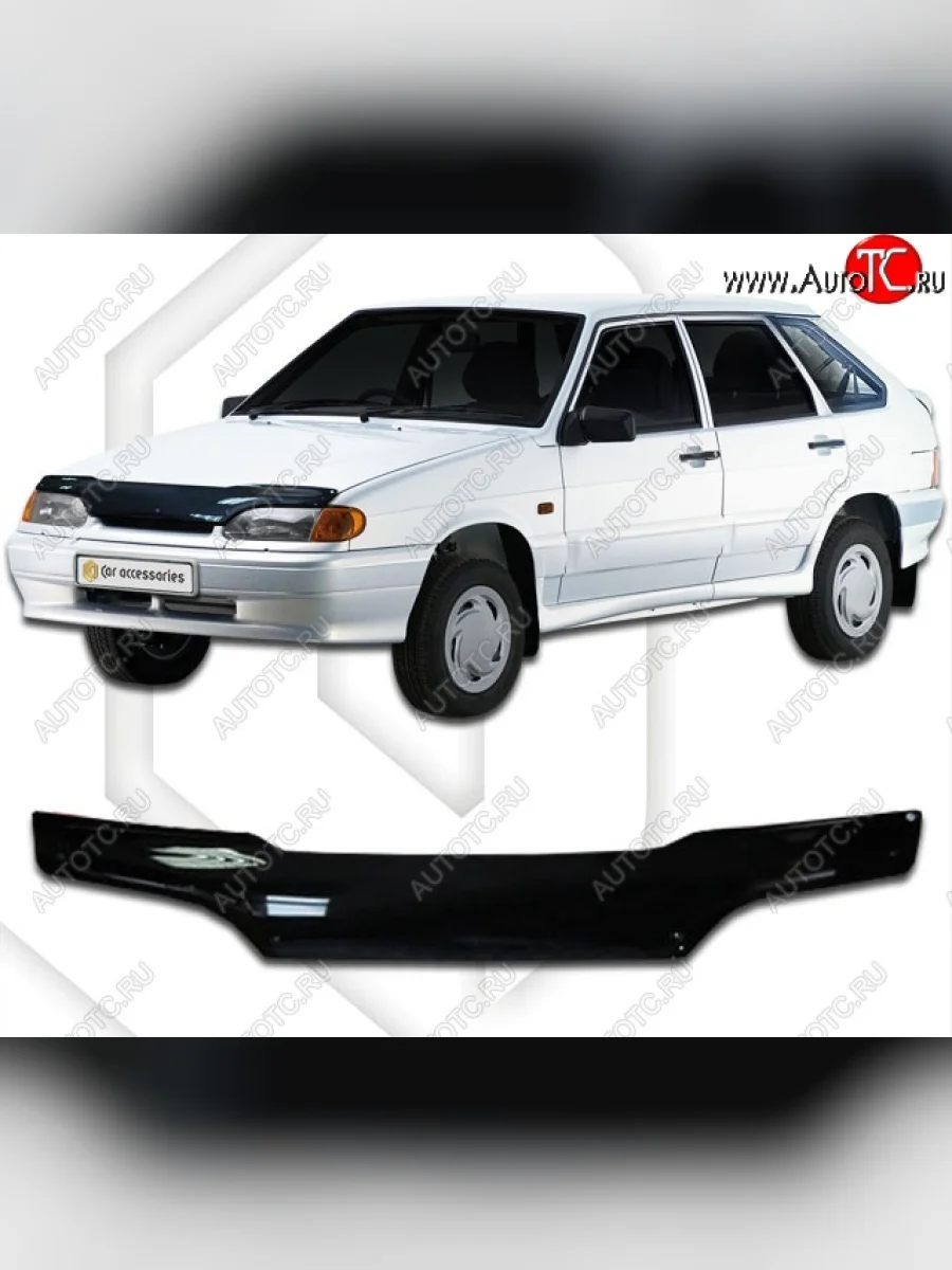 Дефлектор капота CA-Plastik Лада ВАЗ 2113 (2004-2013) (Classic черный, Без надписи)  в Самаре Самарской области