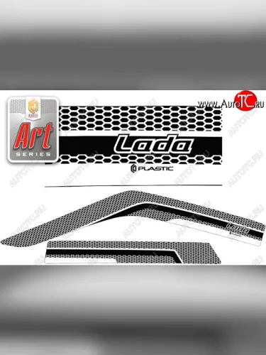 Дефлектора окон CA-Plastik (Серия Арт белая) Лада ВАЗ 2114 (2001-2014)
