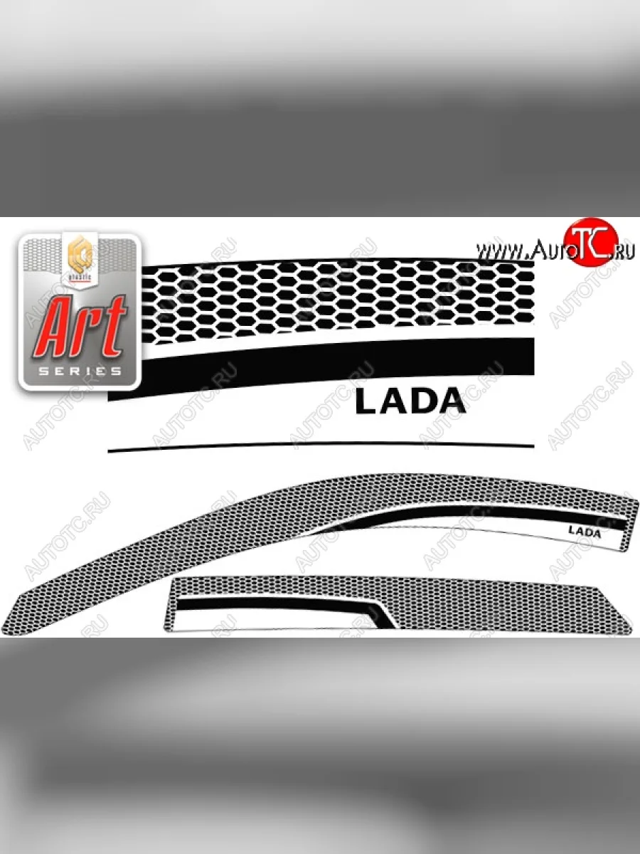 Дефлектора окон CA-Plastic Лада ВАЗ Гранта 1 2191 лифтбэк дорестайлинг  (2011-2013) (Серия Art белая, Без хром. молдинга)  в Самаре Самарской области