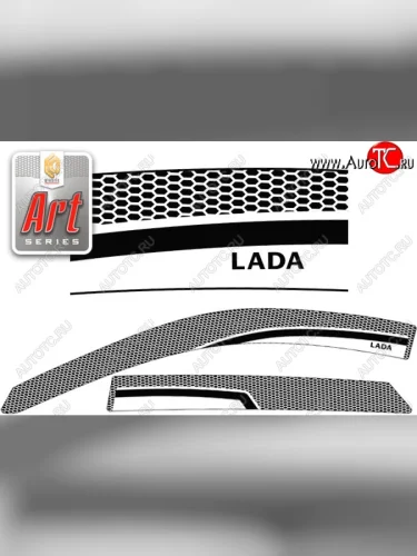 Дефлектора окон CA-Plastic (Серия Art графит) Лада ВАЗ Гранта 1 2191 лифтбэк дорестайлинг  (2011-2013)