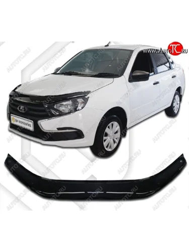 Дефлектор капота CA-Plastiс (Classic черный) Лада ВАЗ Гранта FL  2190 (2018-2025) седан