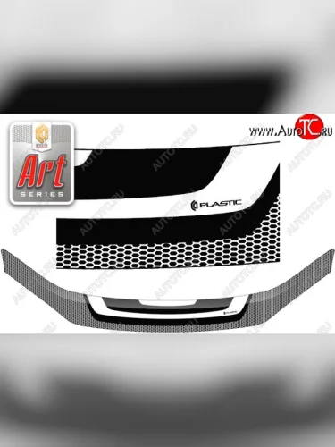 Дефлектор капота CA-Plastiс (Серия Art черная) Лада ВАЗ Гранта FL  2190 (2018-2025) седан