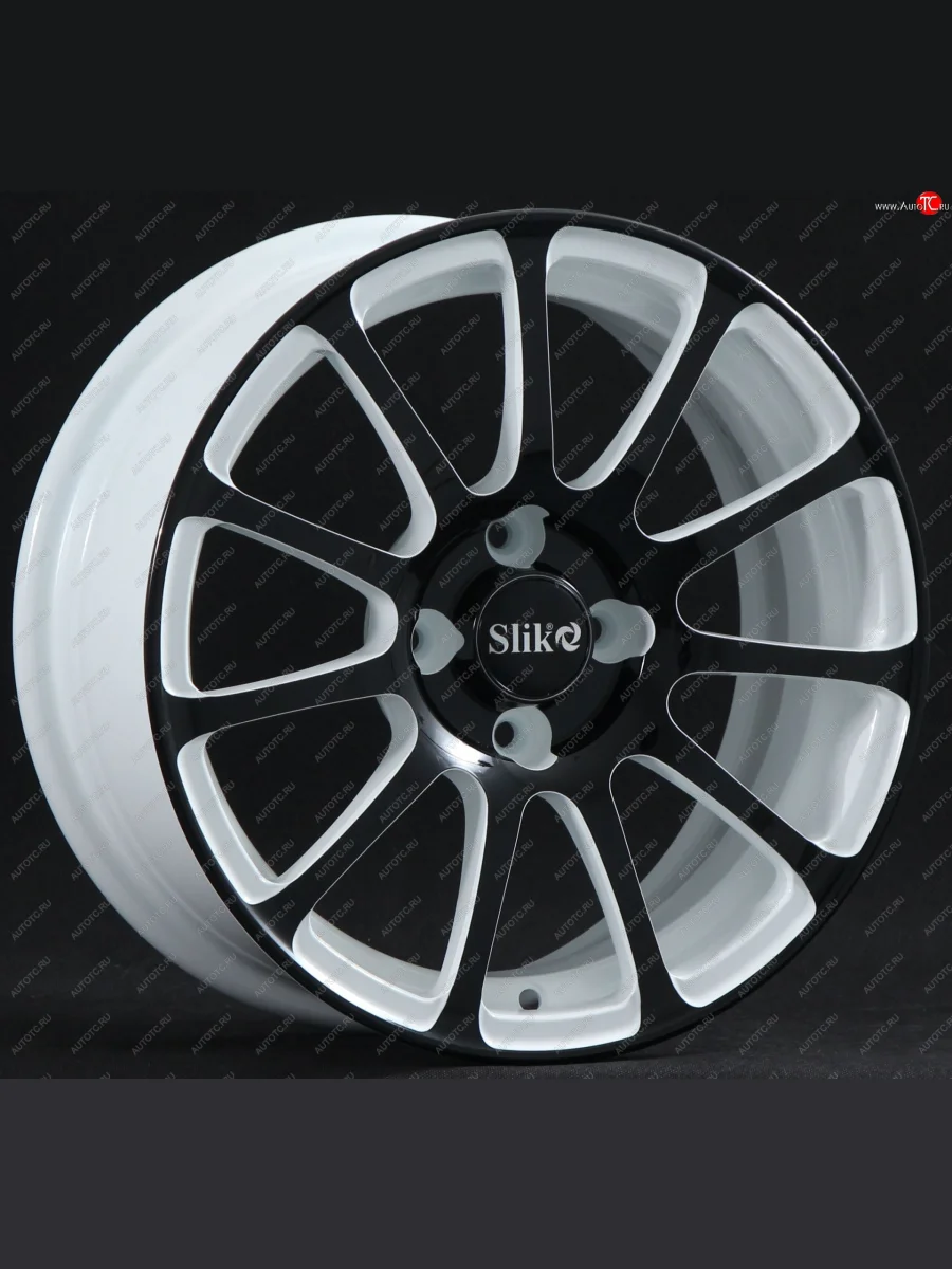 Кованый диск Slik Classik 5.5x14 (белый глянец с чёрной лицевой поверхностью)   (Цвет: белый глянец с чёрной лицевой поверхностью)  в Перми Пермском крае
