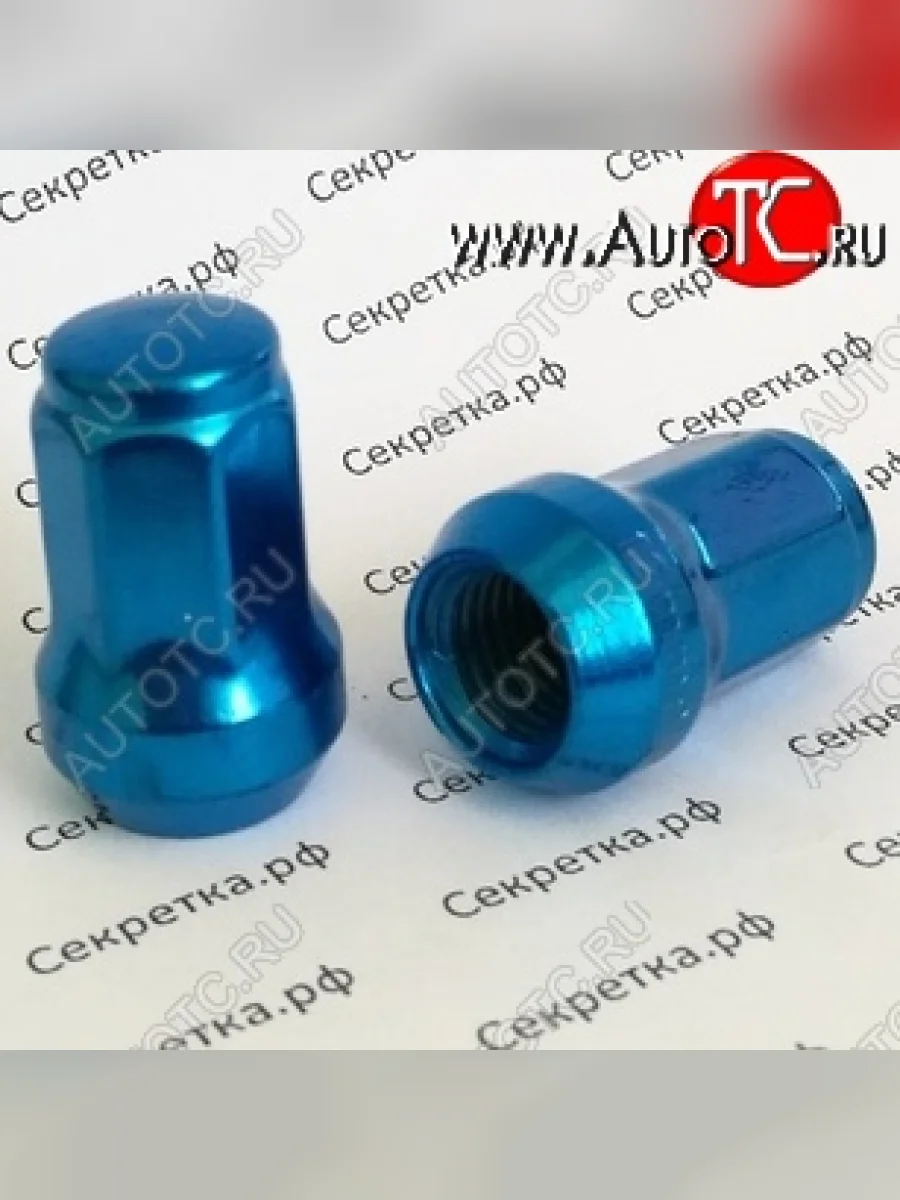 Гайка под гаечный ключ (пос.место: конус) диска колеса Гайка 12х1.5 синий хром D20 M12 1.5 Seat Toledo Mk1 седан (1991-1999)