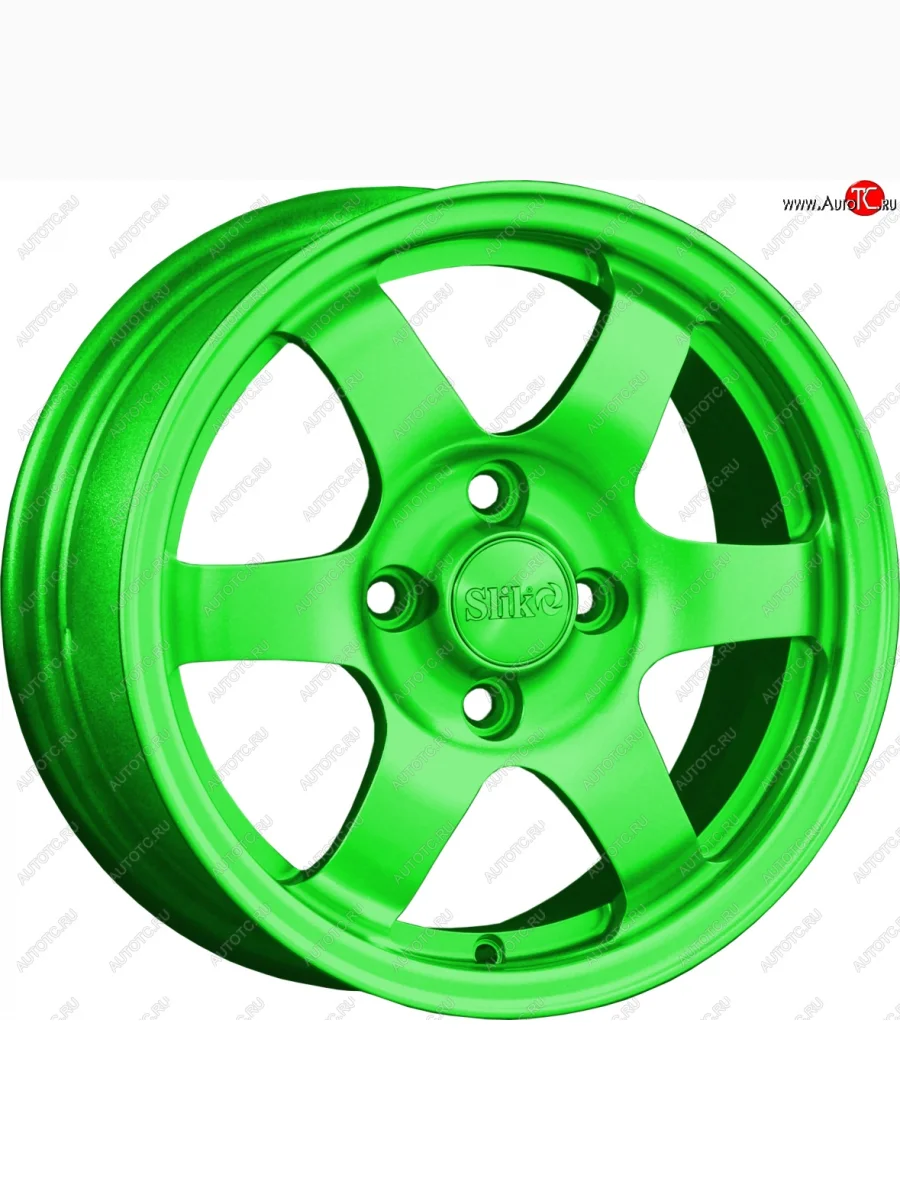 Кованый диск Slik Classik 6x14 (RAL 6038 ярко зеленый)   (Цвет: RAL 6038 ярко зеленый)  в Самаре Самарской области